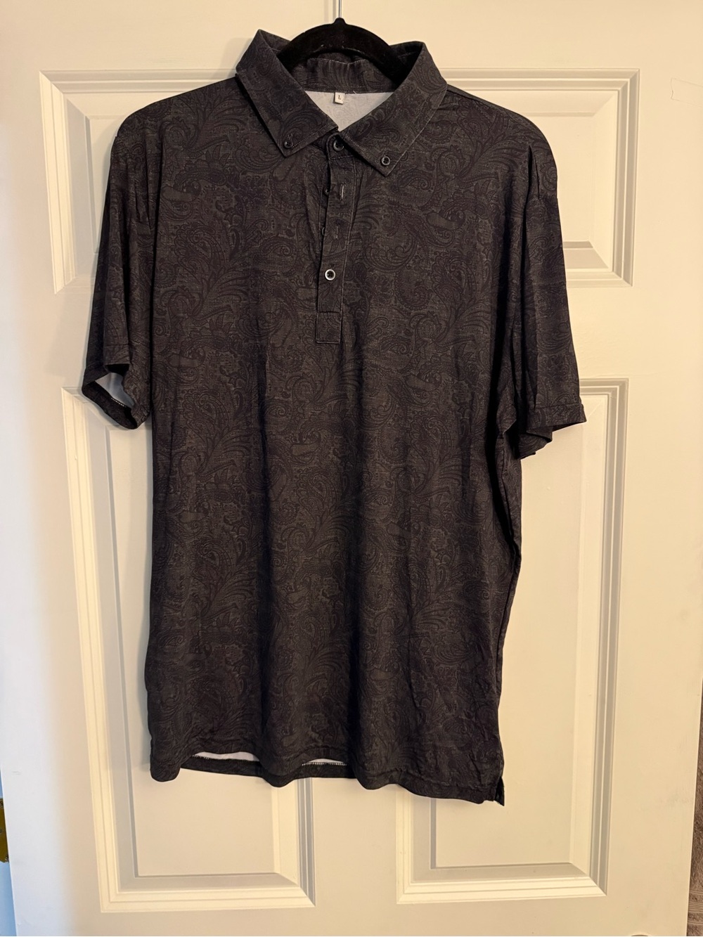 Black Paisley-Print Men's Polo Shirt